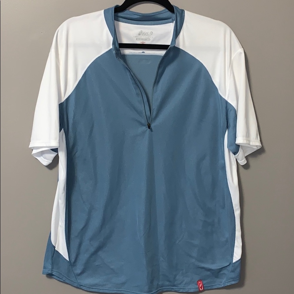 ASICS semi fitted quarter zip athletic shirt SZ-XL
